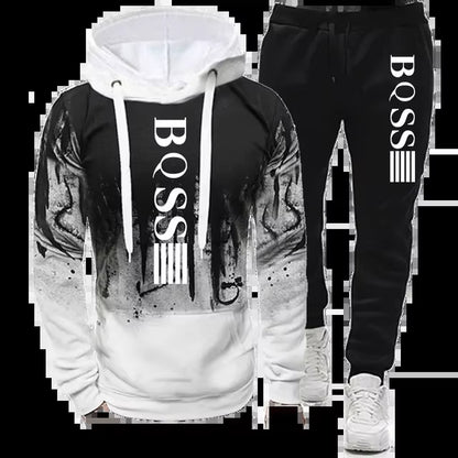 Men'S Hoodies for Men Clothing Splash Ink Sweatshirt Suit Man Tracksuit Pant Sets New in Hoodies & Sweatshirts Sports Suits Set