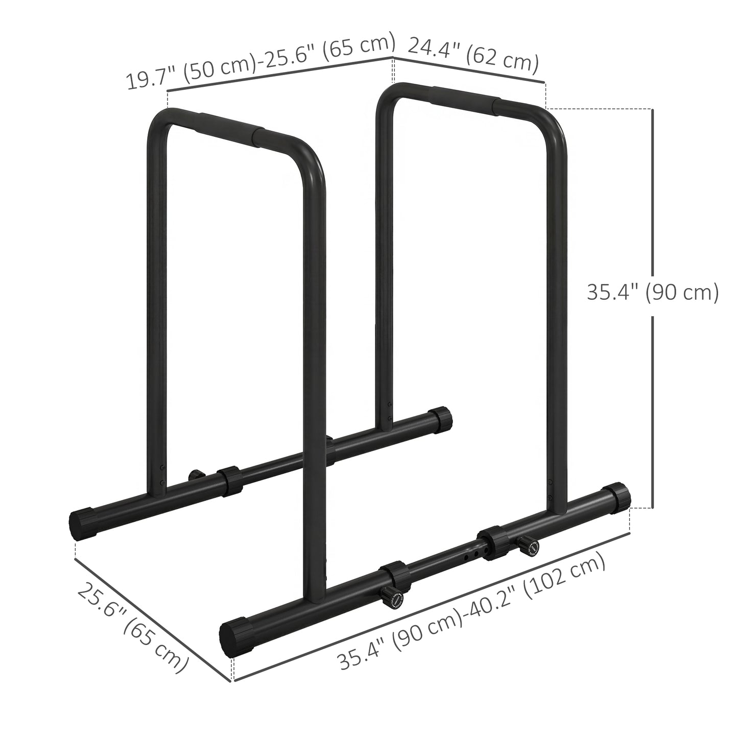 Soozier Adjustable Dip Station, Push Up Bars with 6 Width and 2 Height Levels for Home Gym Fitness Workout