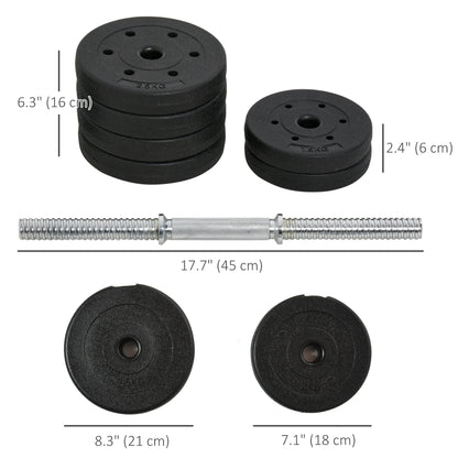 Soozier 66 lbs Adjustable Dumbbells Weight Set Dumbbell Hand Weight Barbell for Body Fitness Lifting Training for Home Office Gym, Black