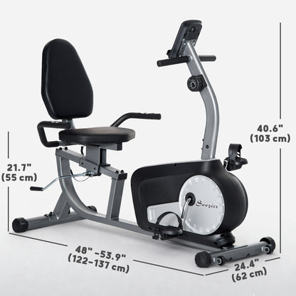 Soozier Exercise Bike, Stationary Bike with 8-Level Magnetic Resistance, LCD Display, Adjustable Seat and Backrest for Home Gym