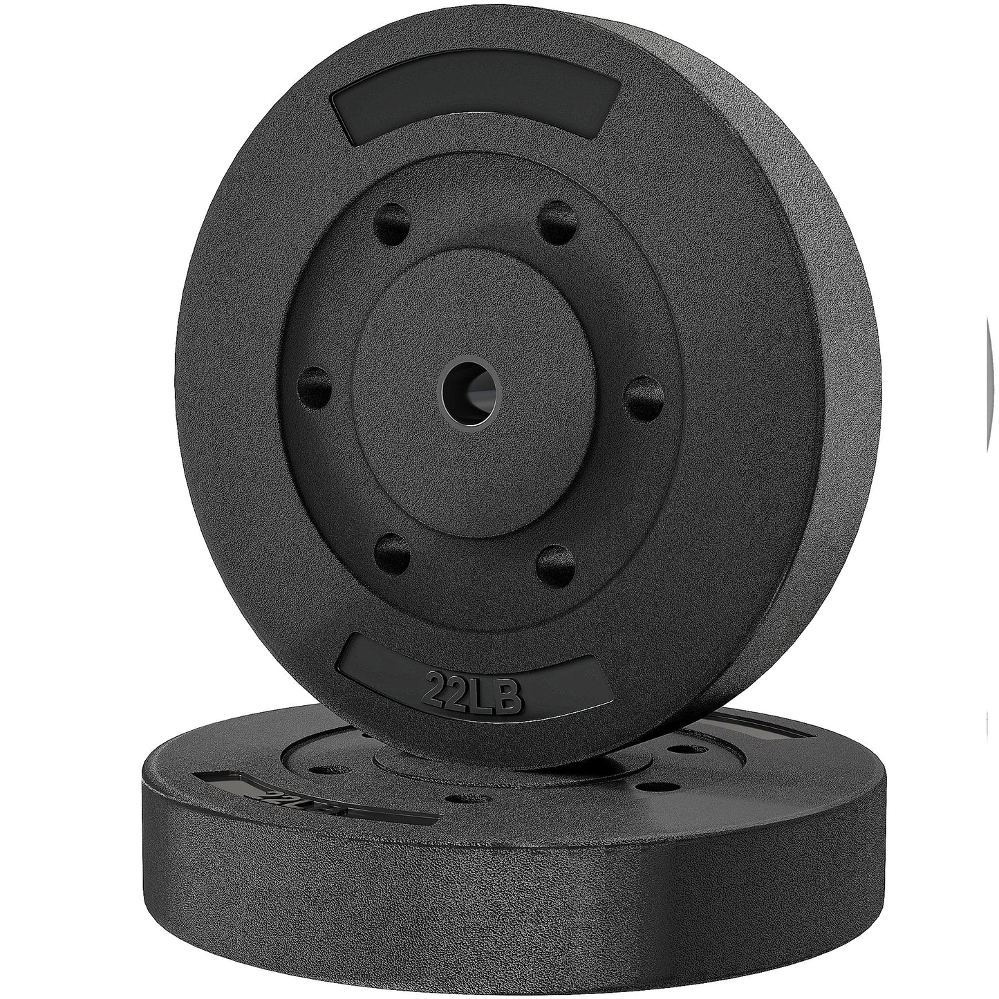 Soozier Weight Plates Set of 2, 1-Inch Barbell Weight Set for Home Gym Strength Training and Weightlifting, 2 x 22 lbs