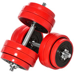 Soozier 66lbs 2-in-1 Adjustable Dumbbell and Barbell Set