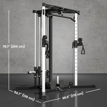 Soozier Multifunctional Home Gym Machine with Pull Up Bar, 15-Position Adjustable Strength Training Workout Station