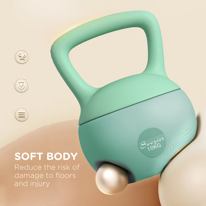 Soozier 22 lb Soft Kettlebell, Sand Filled Weight w/ Grip Handle, Kettlebell Weight for Full Body Workout and Strength Training