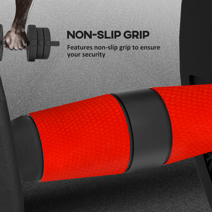 Soozier 44lbs 2-in-1 Adjustable Dumbbells Weight Set, Dumbbell Hand Weights Barbell for Body Fitness, Lifting Training for Home, Office, Gym, Black and Red