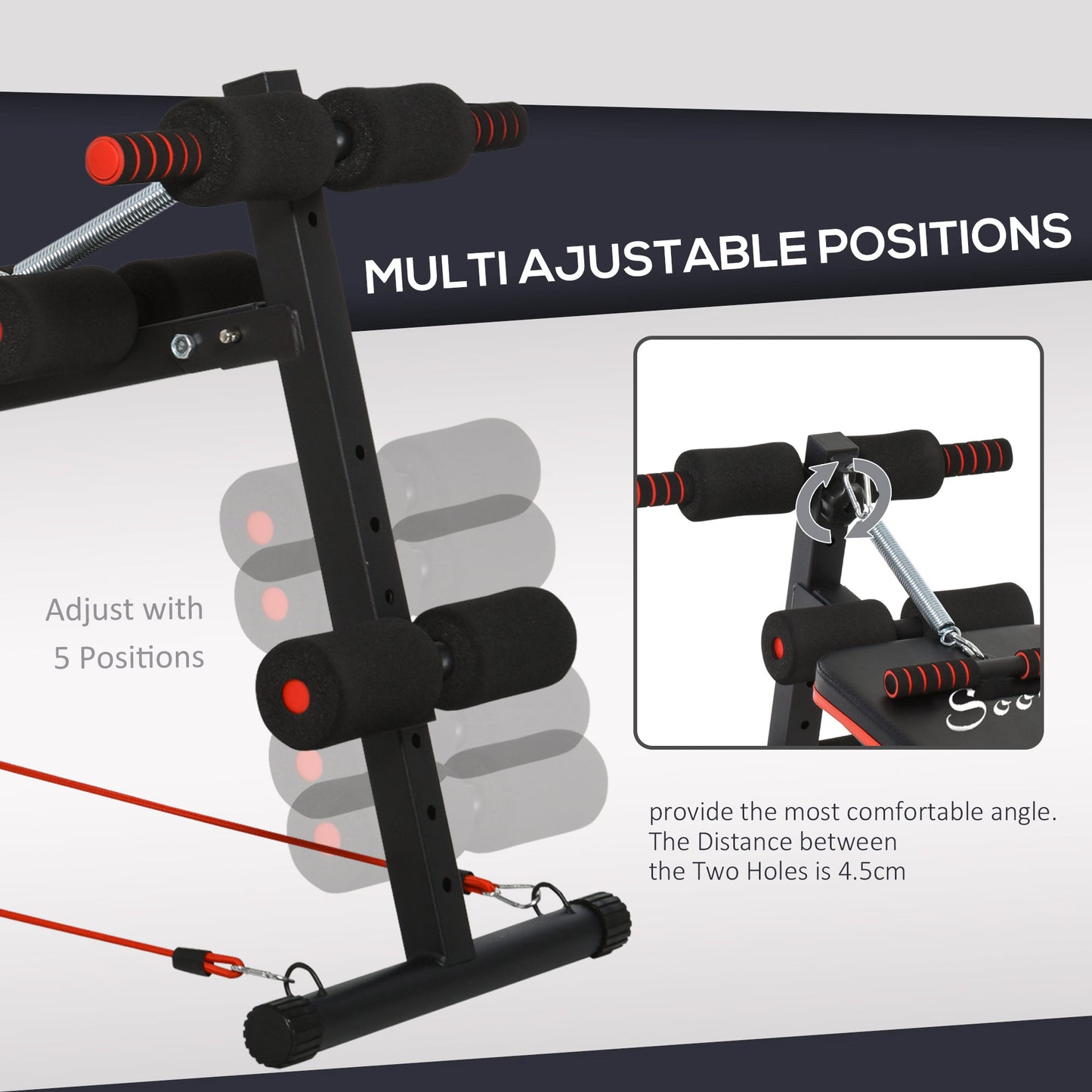 Soozier Foldable Sit Up Bench Core Workout for Home Gym Black