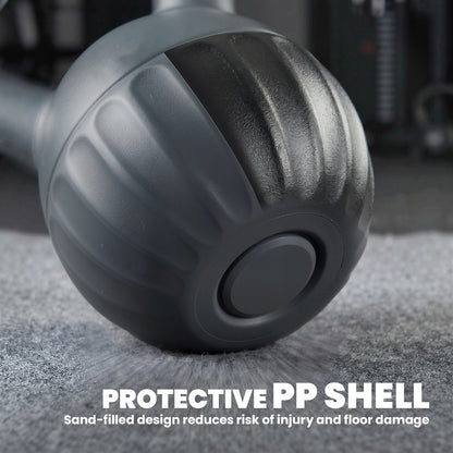 Soozier Kettlebell, 22 lbs Kettle Bell with Non-Slip Handle for Home Gym, Weight Lifting and Strength Training, Grey