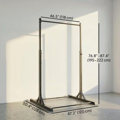 Soozier Portable Pull Up Station, Height Adjustable Pull Up Bar with 8 Levels for Home Gym Strength Training, 440LBS Capacity