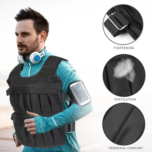 Adjustable Weighted Exercise Vest - 3/15/35Kg for Boxing, Running & Fitness Training