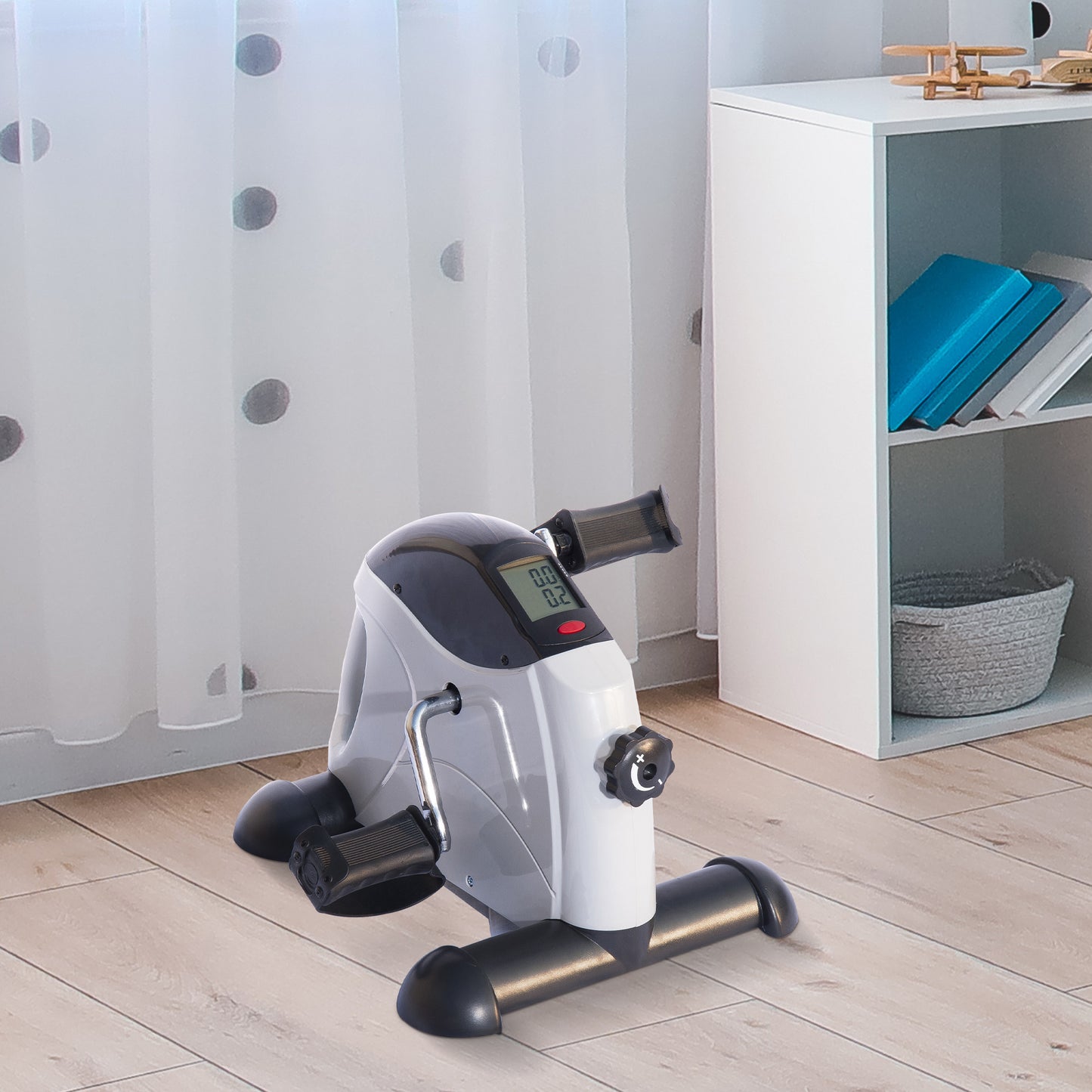 Soozier Portable Mini Exercise Bike Desk Pedal Indoor Cycle Fitness Hand Foot Exercise Machine w/ LCD Display