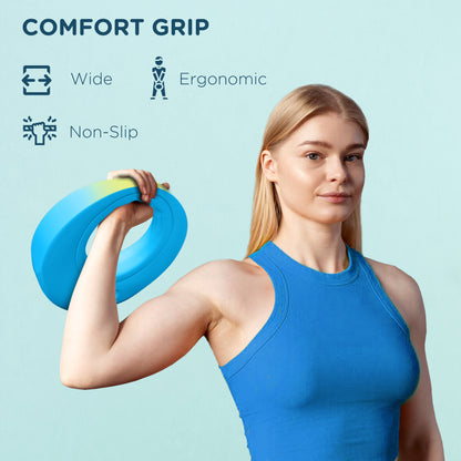 Soozier 13lbs Kettlebell, Kettle Bell with Wide Handle for Home Gym Weight Lifting and Strength Training, Light Blue