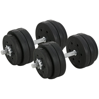 Soozier 66 lbs Adjustable Dumbbells Weight Set Dumbbell Hand Weight Barbell for Body Fitness Lifting Training for Home Office Gym, Black