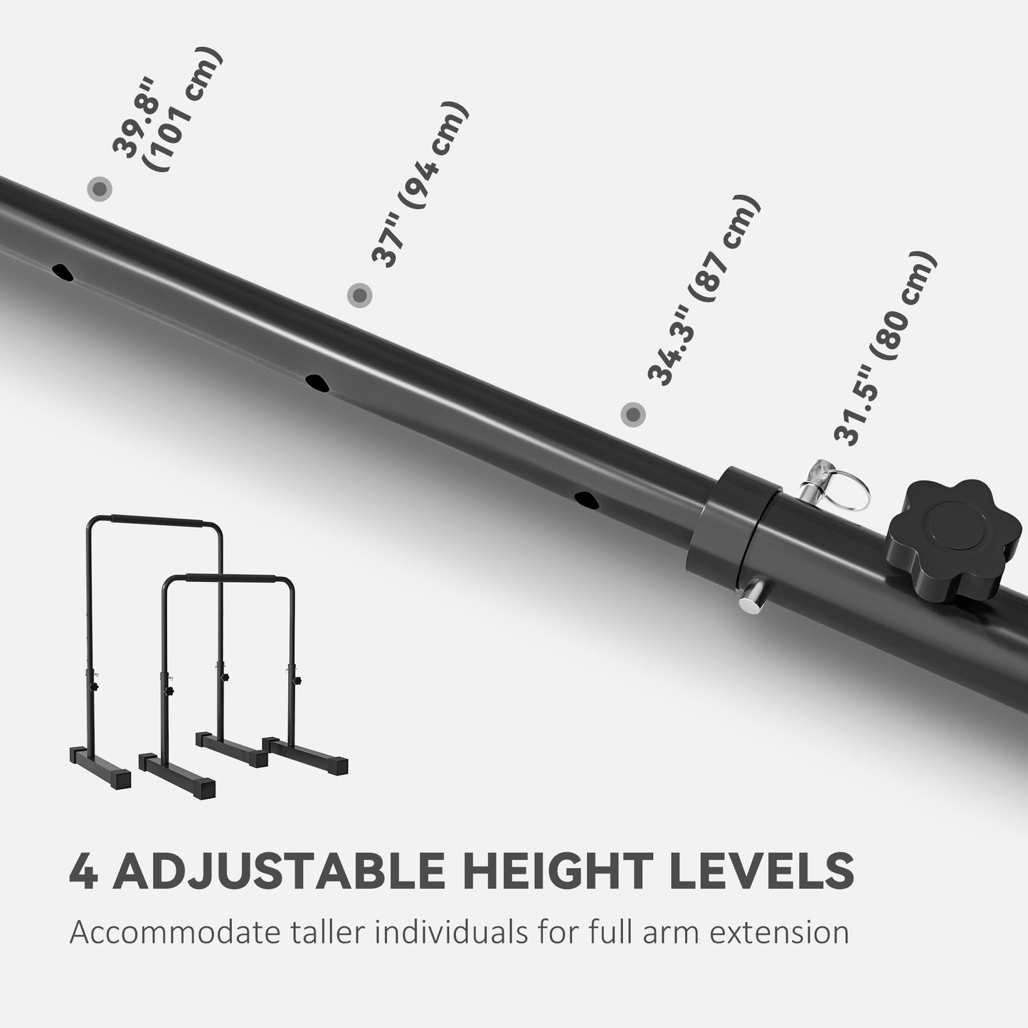Soozier Push Up Bars, Adjustable Dip Station Parallel Bars with 4 Height Levels for Home Gym Fitness Workout