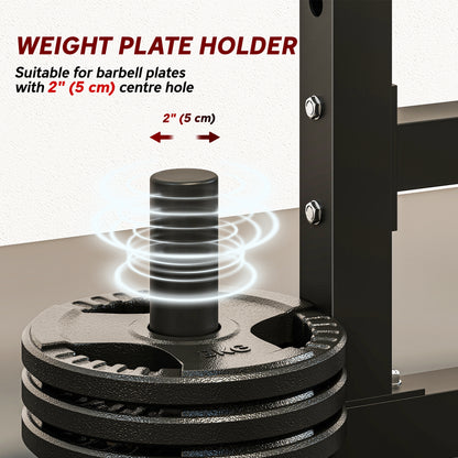 Soozier Adjustable Squat Rack, 660 lbs Multi-Function Barbell Rack for Weight Lifting and Home Gym Strength Training, Black
