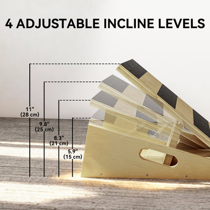 Soozier Slant Board, Portable Calf Stretcher with 4-Level Incline, Extra Side-Handle Design and Non-Slip Surface