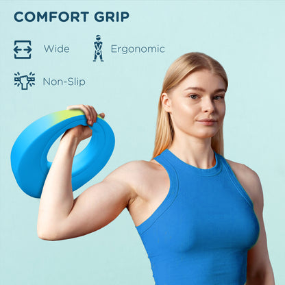 Soozier 22lbs Kettlebell, Kettle Bell with Wide Handle for Home Gym Weight Lifting and Strength Training, Light Blue
