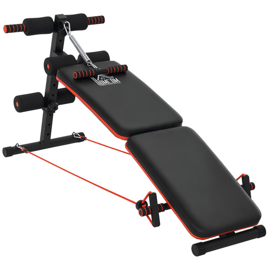 Soozier Foldable Sit Up Bench Core Workout for Home Gym Black