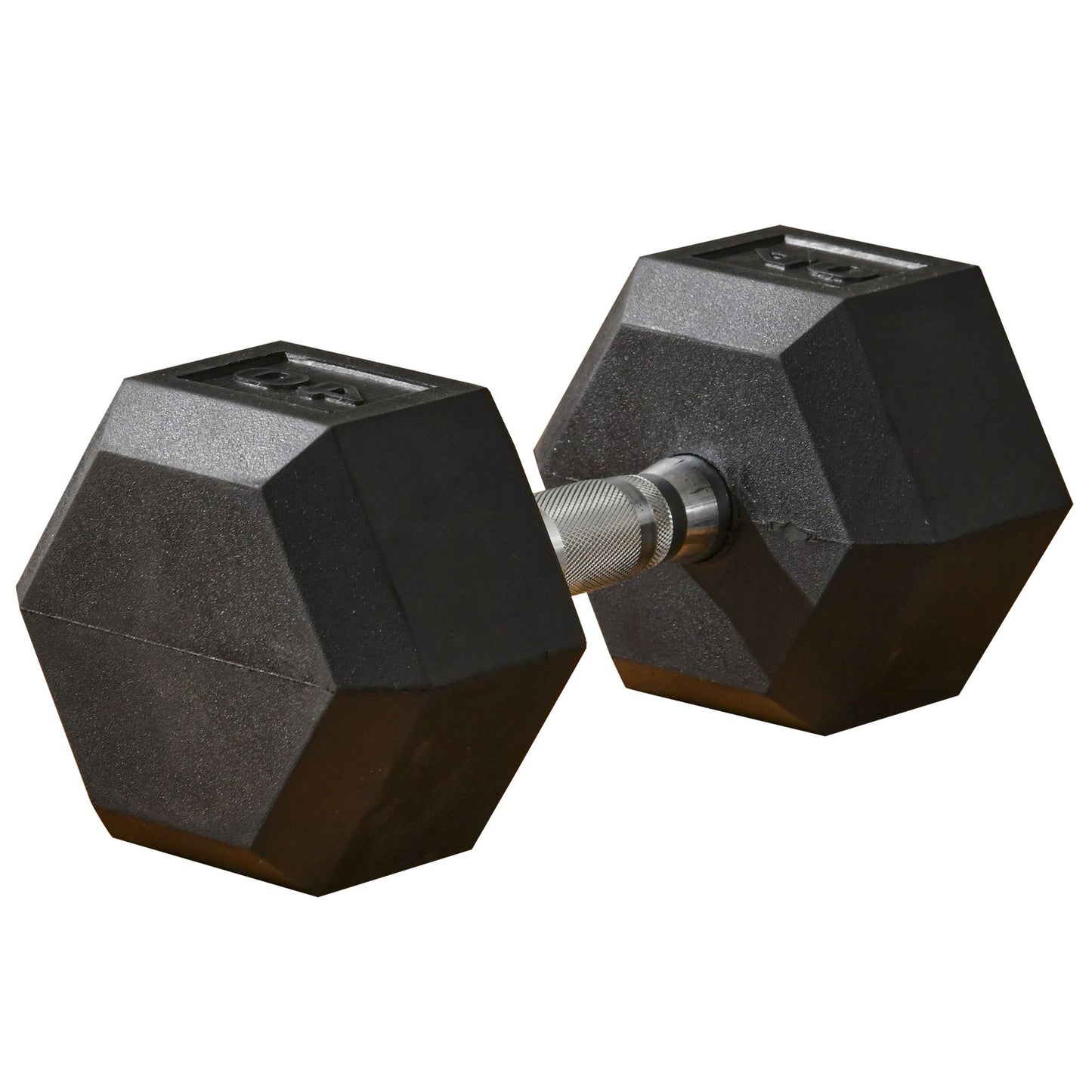 Soozier 40lbs Rubber Hex Dumbbell, Weight Dumbbell Hand Weight Barbell for Body Fitness Training for Home Office Gym, Black