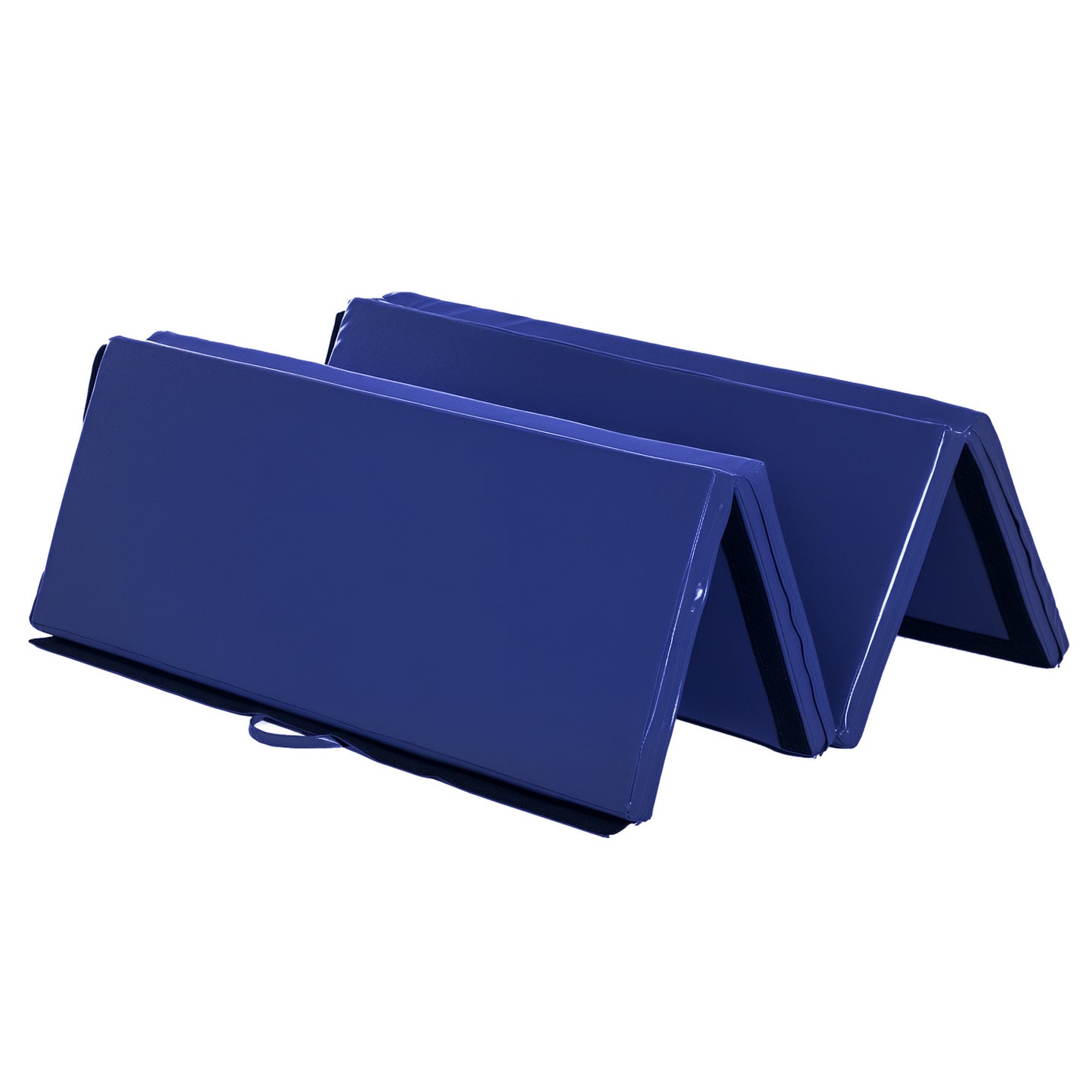 Soozier 4'x6'x2'' Folding Gymnastics Tumbling Mat, Exercise Mat  with Carrying Handles for Yoga, MMA, Martial Arts, Stretching, Core Workouts, Blue