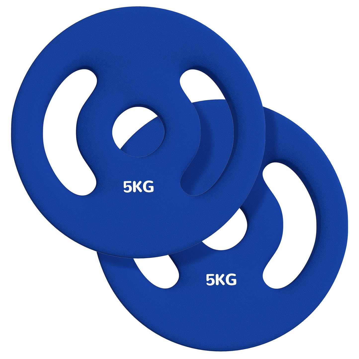 Soozier 2 x 11lbs Standard Weight Plates with Easy-Grip Handles, 1" Holes, for Home, Gym, Weight Lifting and Strength Training
