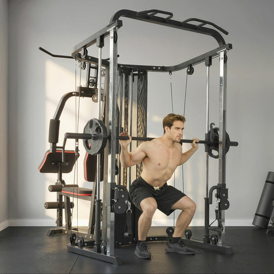 Soozier Home Smith Machine with 143lbs Weight Stack