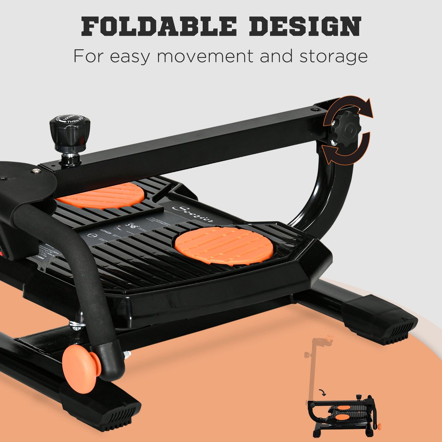 Soozier Foldable Ab Twister Board for Waist Trimming, Ab Waist Sculptor Workout Equipment wirh Screen Showing Time, Calories