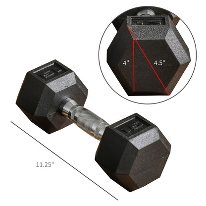 Soozier Rubber Dumbbells Weight Set, Total 30lbs Dumbbell Hand Weight for Body Fitness Training for Home Office Gym, 2 x 15lbs