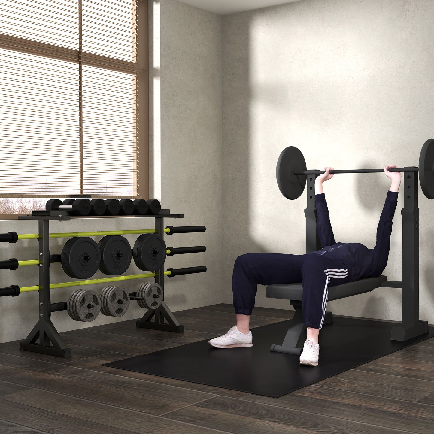 Soozier 1100LBS Capacity Weight Rack, Weight Plate Rack, and Dumbbell Rack for Home Gym Storage