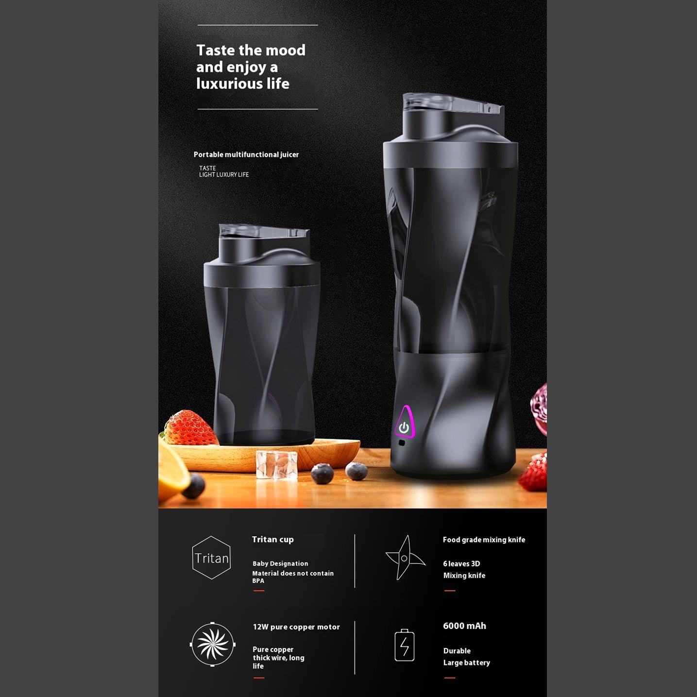 Portable Juicer 360W High Power Wireless Blender