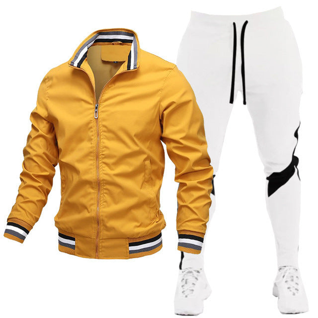 Street Running Sports Stylish Stitching Printing Sweat Suit