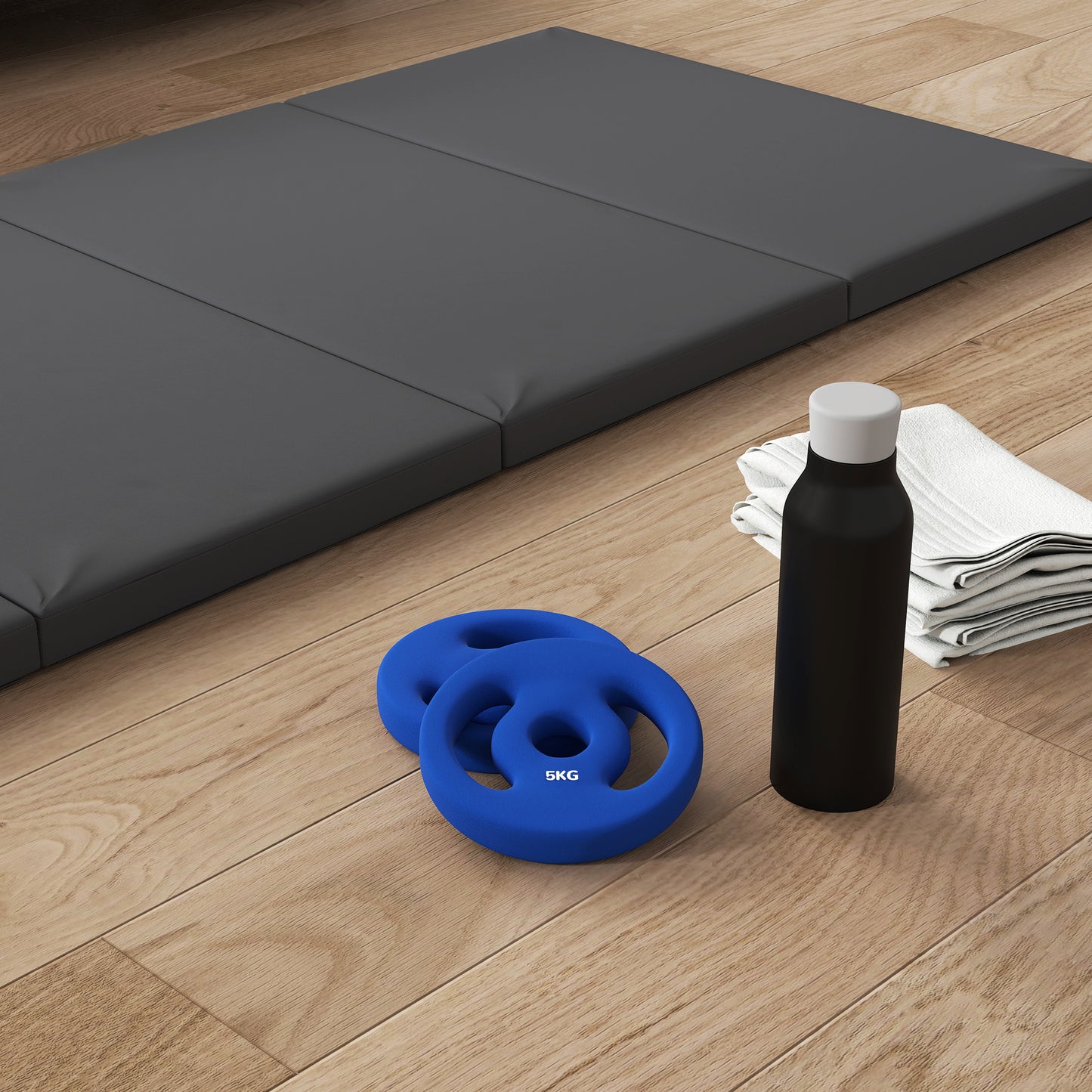 Soozier 2 x 11lbs Standard Weight Plates with Easy-Grip Handles, 1" Holes, for Home, Gym, Weight Lifting and Strength Training