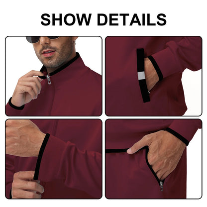 Men's Tracksuit Sweatsuit for Men Set Track Suits 2 Piece Casual Athletic Jogging Warm up Full Zip Sweat Suits Wine Red