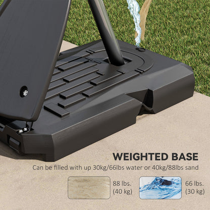 Soozier Outdoor Portable Basketball Hoop and Stand with Backboard Weighted Base Wheels, 115.4"-137.8" Height Adjustable