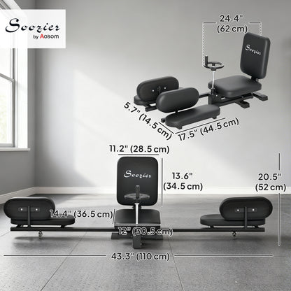 Soozier Leg Stretcher, 180° Adjustable Leg Split Machine with Handwheels, Leg Stretching Equipment for Flexibility