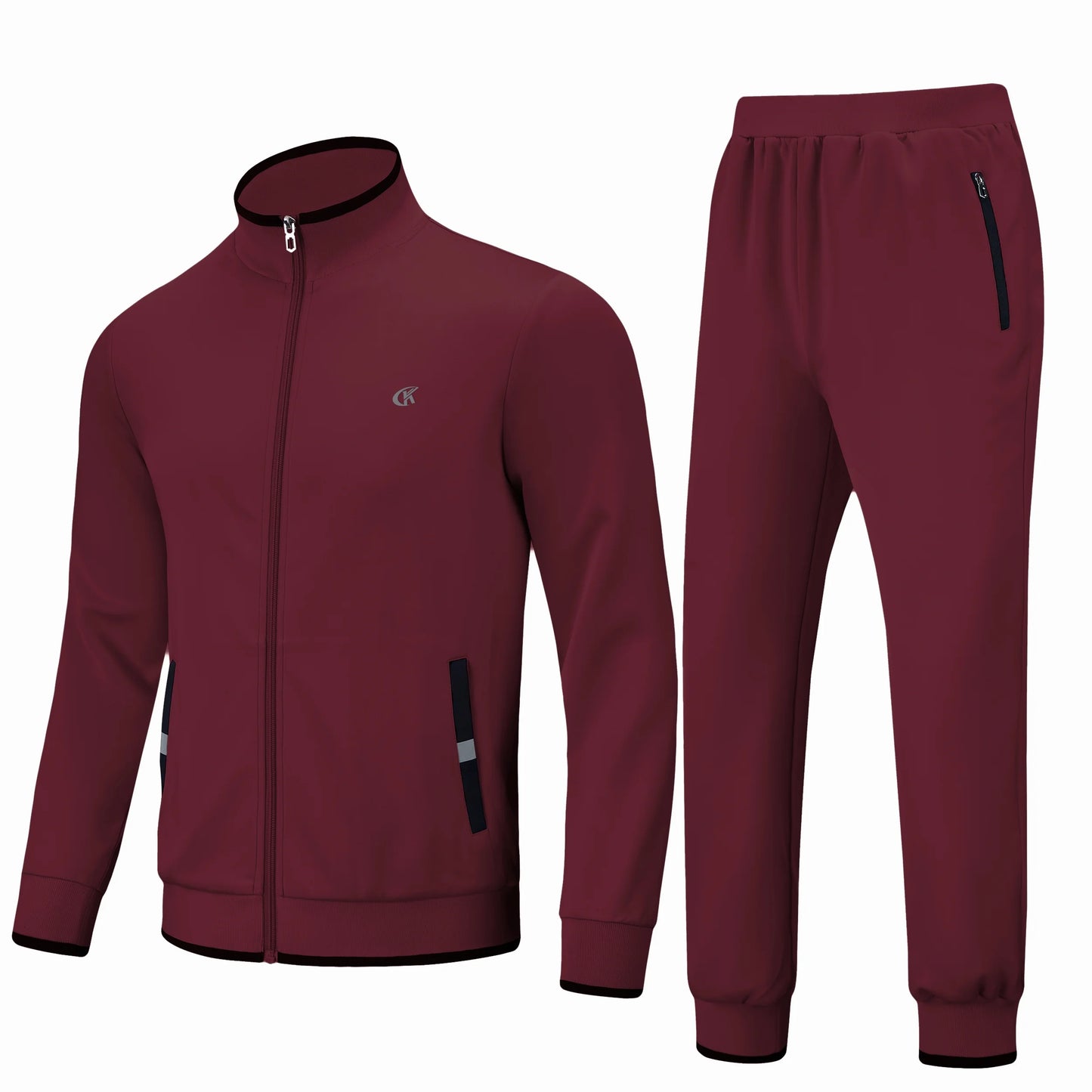 Men's Tracksuit Sweatsuit for Men Set Track Suits 2 Piece Casual Athletic Jogging Warm up Full Zip Sweat Suits Wine Red