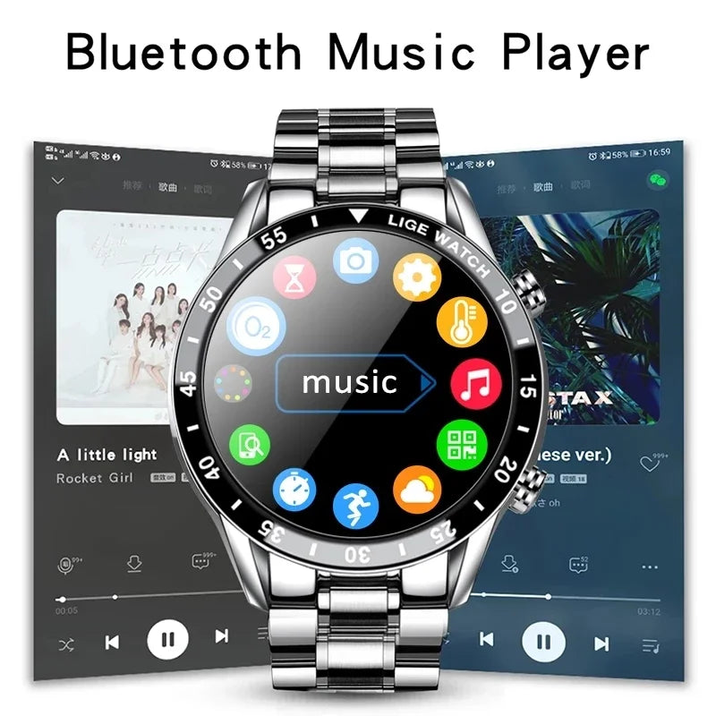 Discover the Ultimate 2025 Steel Band Luxury Smart Watch: Bluetooth Call, Waterproof, and Fitness Tracking for Men