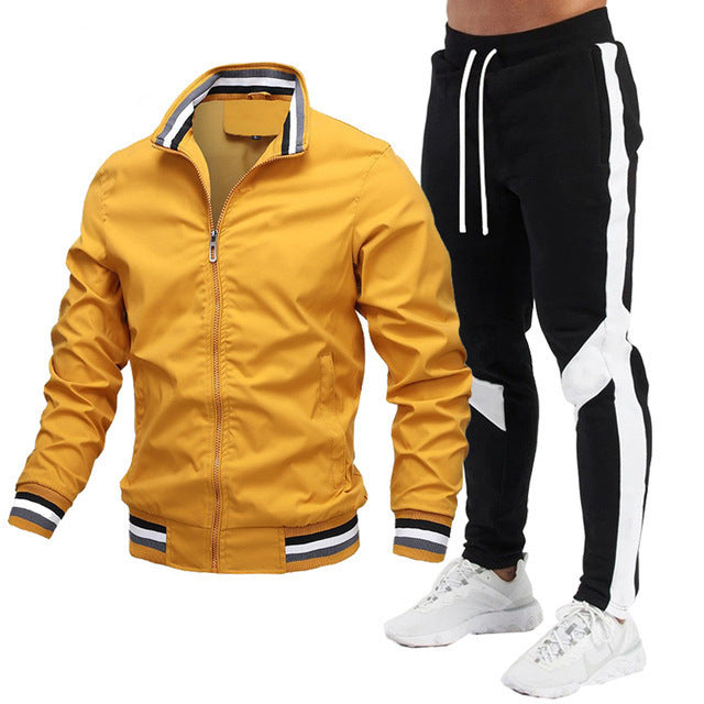 Street Running Sports Stylish Stitching Printing Sweat Suit