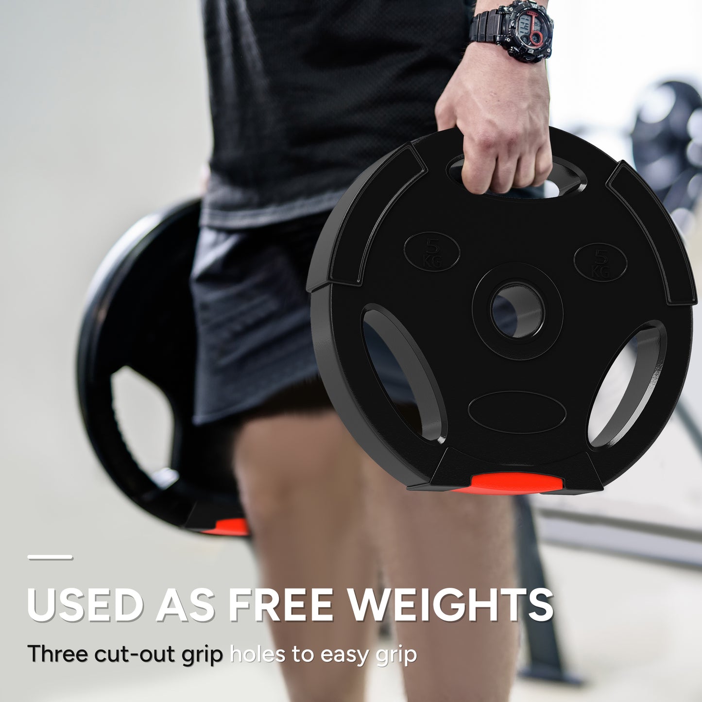Soozier 1-Inch Weight Plates, Barbell Weights Set for Weightlifting and Strength Training, 2 x 17lbs + 2 x 11lbs