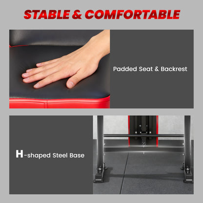 Soozier Adjustable Weight Bench with Squat Rack, Incline Flat Bench Press with Barbell Rack for Home Gym, 660 lbs Capacity