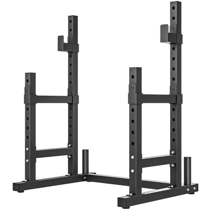 Soozier Adjustable Squat Rack, 660 lbs Multi-Function Barbell Rack for Weight Lifting and Home Gym Strength Training, Black