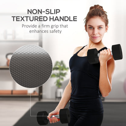 Soozier 2 x 20lbs Dumbbells Set with Non-Slip Grip, Rubber Covered Weights for Men Women Home Gym Workout