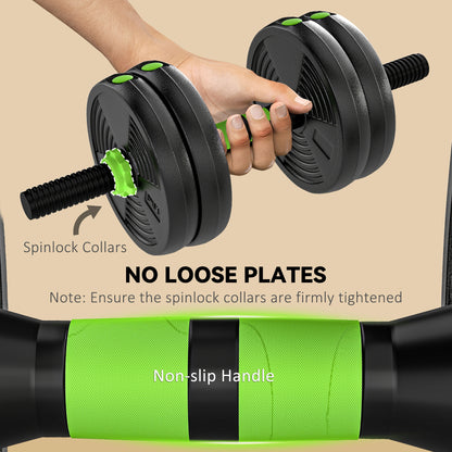 Soozier Adjustable Dumbbell Set, 3 in 1 Weights Dumbbells Set for Home Gym, 33lb Free Weights with Connector and Non-Slip Grip