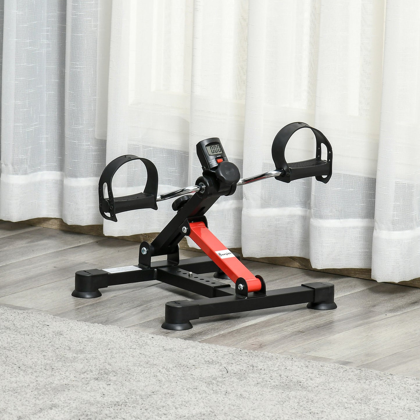 Soozier Pedal Exerciser Under Desk Bike with LCD Display, Adjustable Resistance, Mini Exercise Bike for Home Office