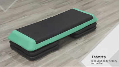 Plataforma Aeróbica Ajustable Soozier de 43 Pulgadas, Negra y Verde