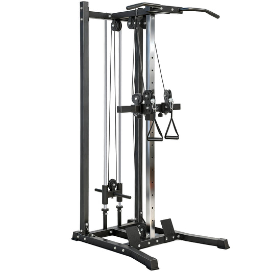 Soozier Cable Station Dual Pulley System with Pull up Bar and 14 Adjustable Positions