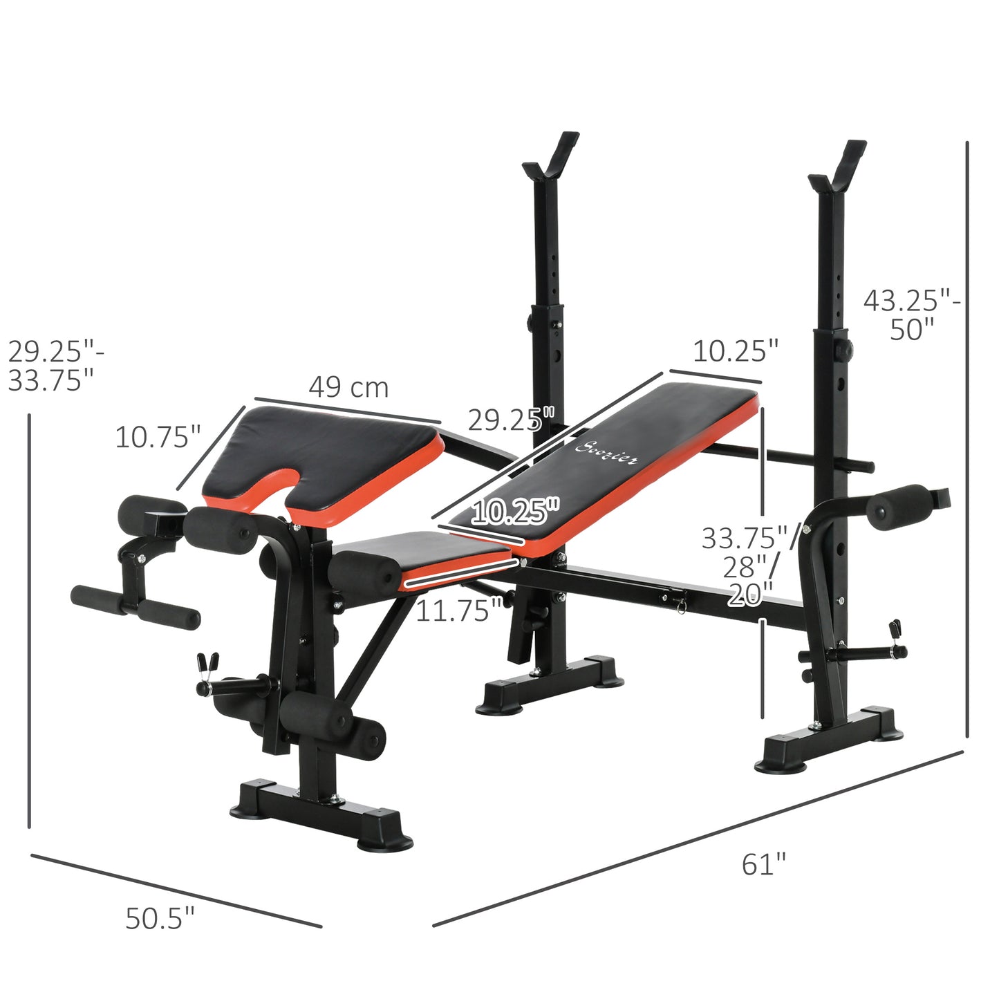 Soozier Adjustable Weight Bench for Weight Lifting and Strength Training