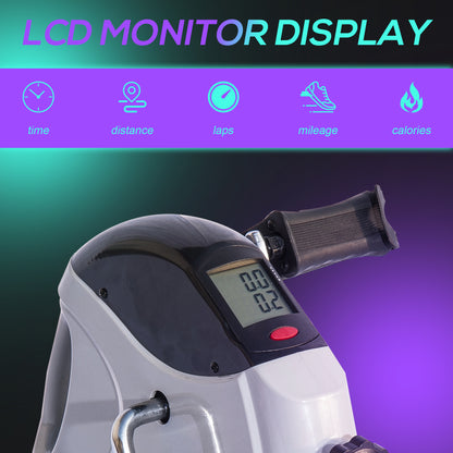 Soozier Portable Mini Exercise Bike Desk Pedal Indoor Cycle Fitness Hand Foot Exercise Machine w/ LCD Display