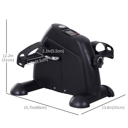 Soozier Portable Mini Pedal Exercise Bike Indoor Cycle Fitness Arm Leg w/ LCD Display, Black