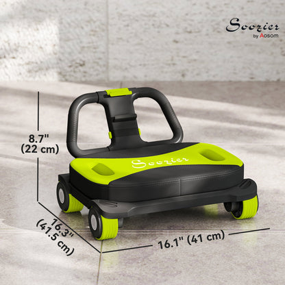 Soozier Ab Wheel Roller, Automatic Rebound Abdominal Wheel, Core Training Equipment with Phone Holder and Foldable Handle