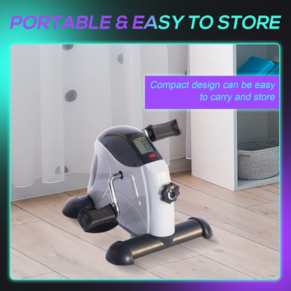 Soozier Portable Mini Exercise Bike Desk Pedal Indoor Cycle Fitness Hand Foot Exercise Machine w/ LCD Display